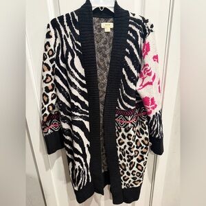 ANTHROPOLOGIE Makaya Open Front Long Sleeves Long Cardigan Sweater Size S